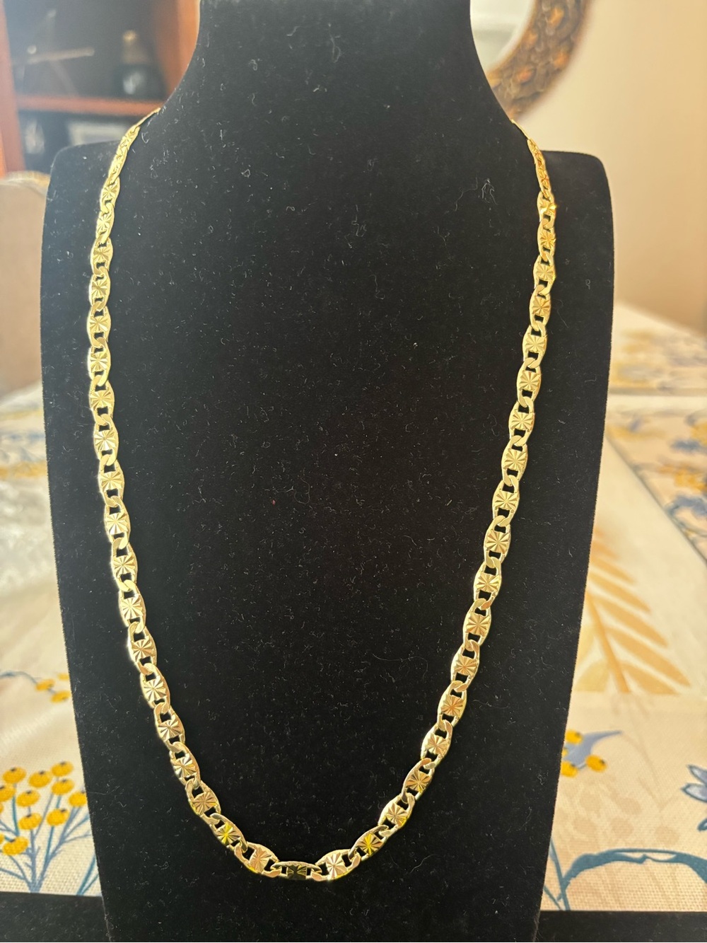 Gold Link Chain Necklace - Bright Yellow Gold Tone